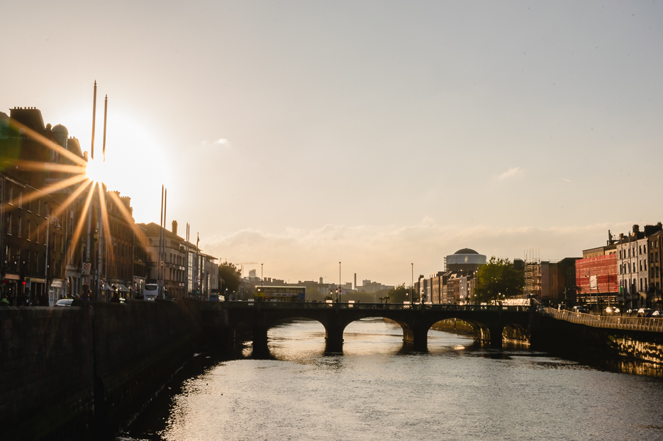 Sonnenuntergang Dublin Liffey Fluss 